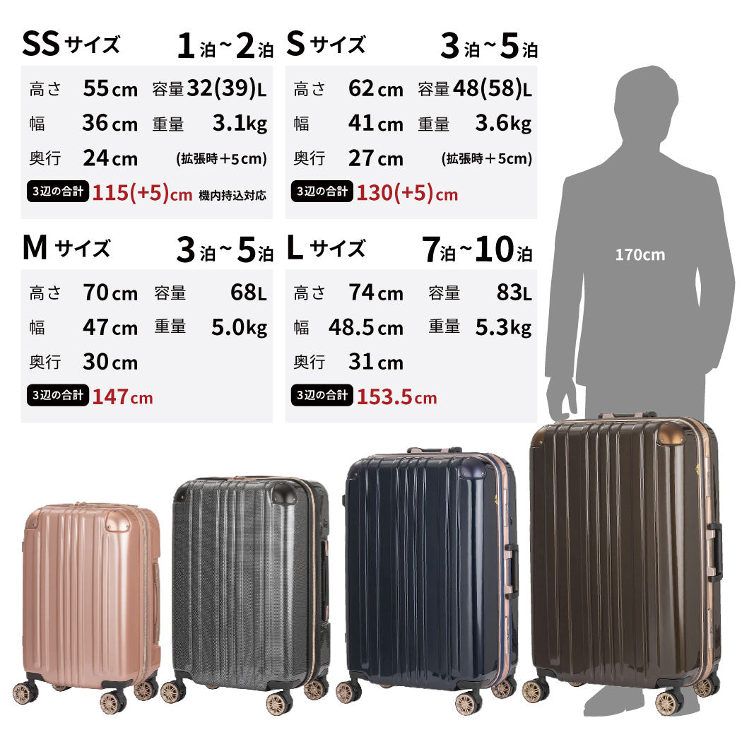 1～2泊向き機内持込対応のスーツケース レジェンドウォーカー